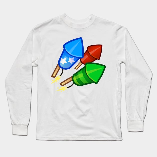 Firework Barrage Powerup Long Sleeve T-Shirt by Vector Unit